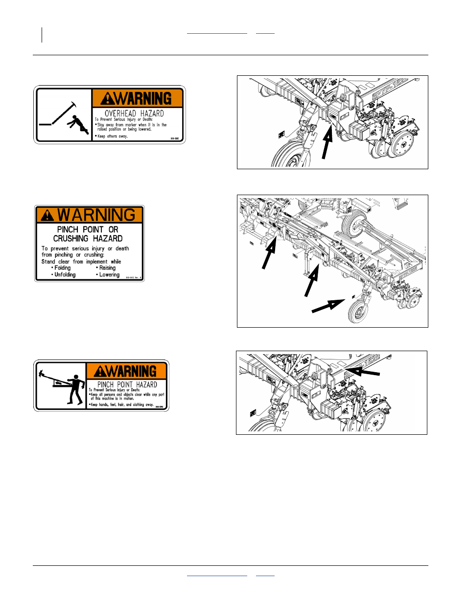 580c warning: overhead hazard, 045c warning: pinch/crush, 579c warning: pinch/shear hazard | Great Plains 3PYP Operator Manual User Manual | Page 12 / 188
