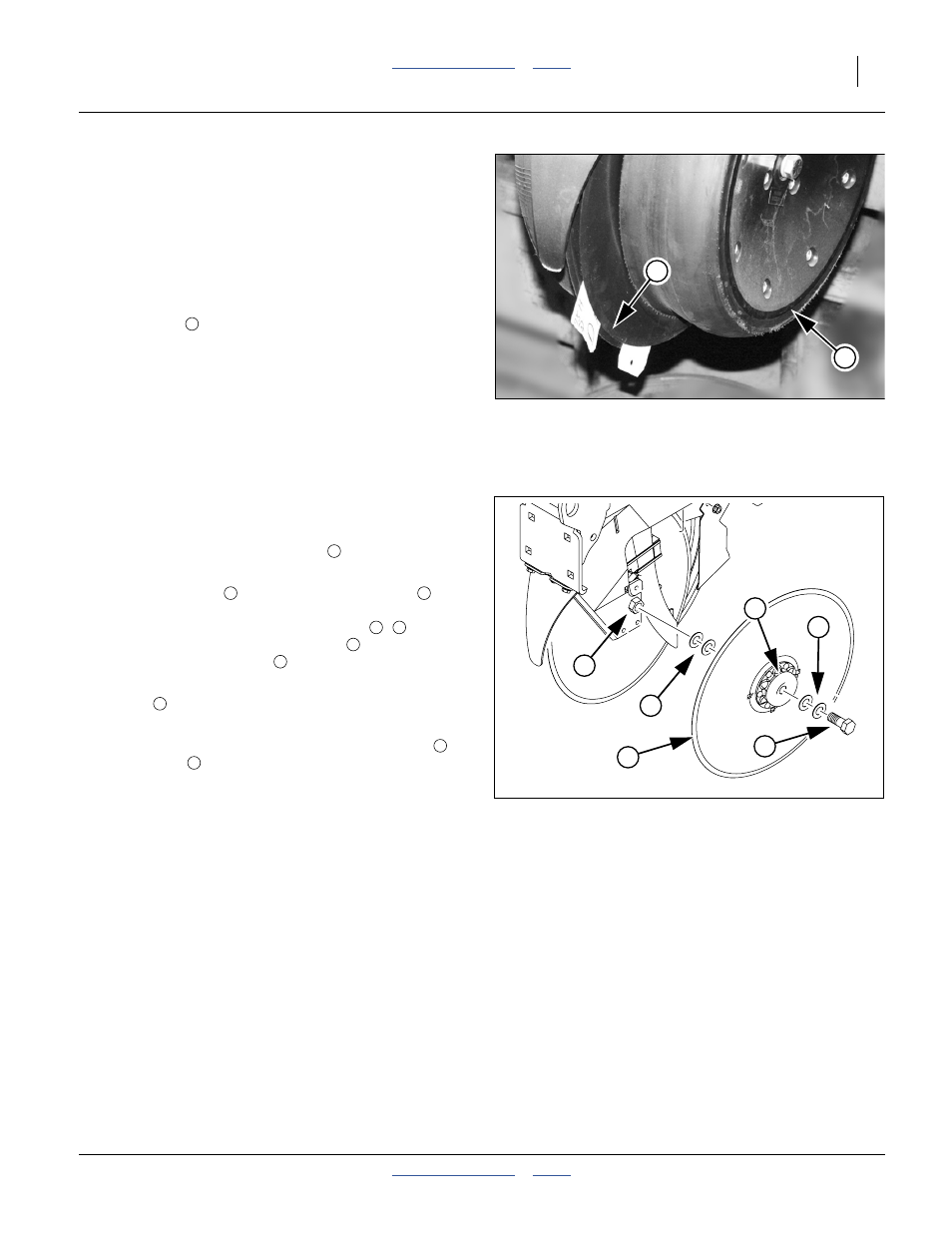 Row-unit opener disk adjustments, Opener disc contact region, Adjusting disc contact | Opener disc contact region adjusting disc contact | Great Plains 3PYP Operator Manual User Manual | Page 73 / 188