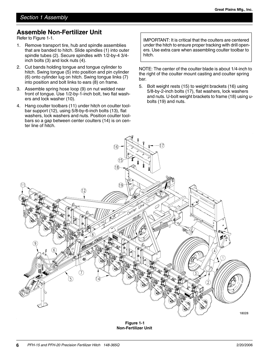 Assemble non-fertilizer unit | Great Plains PH-20 Predelivery Manual User Manual | Page 8 / 23