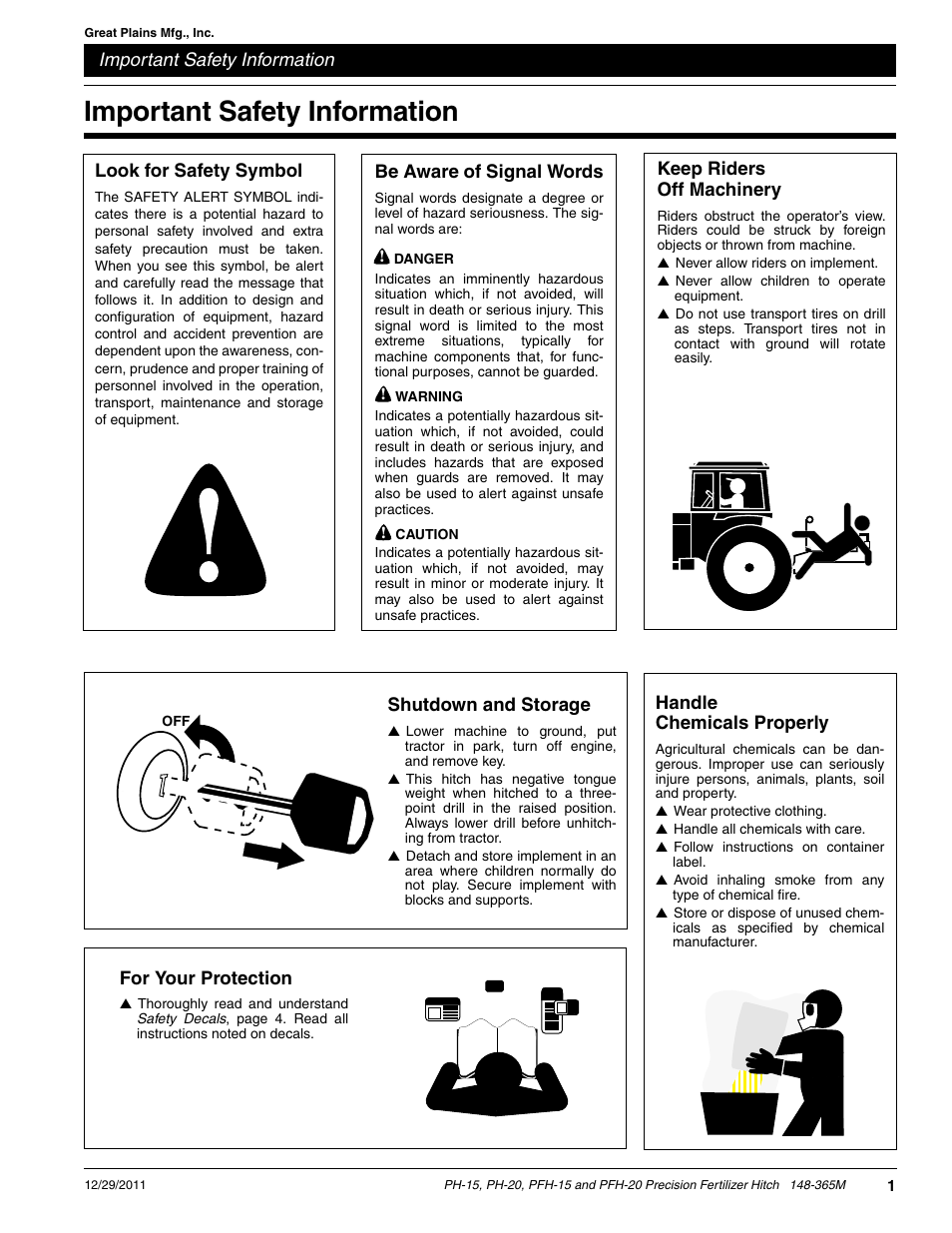 Important safety information | Great Plains PH-20 Operator Manual User Manual | Page 3 / 46
