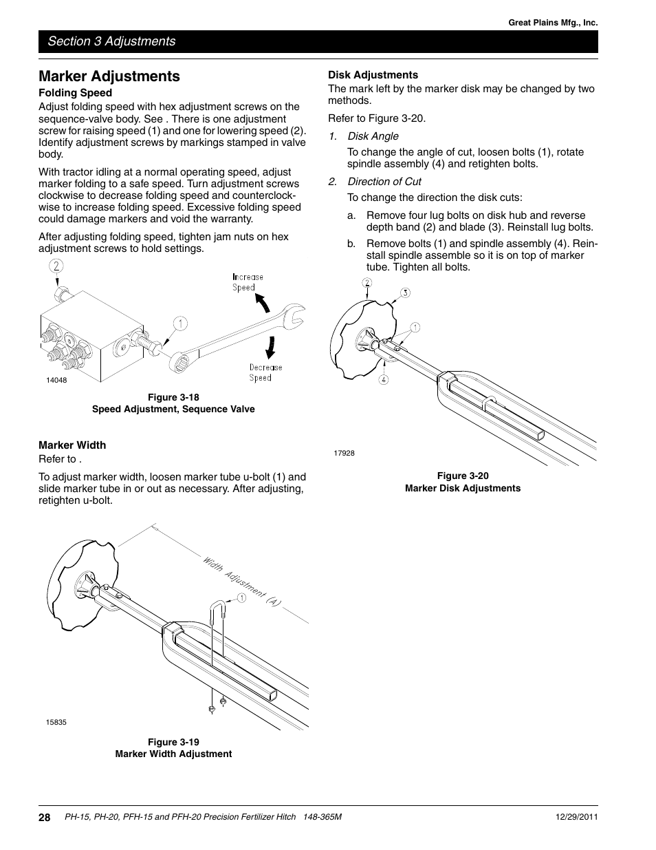 Marker adjustments | Great Plains PH-20 Operator Manual User Manual | Page 30 / 46