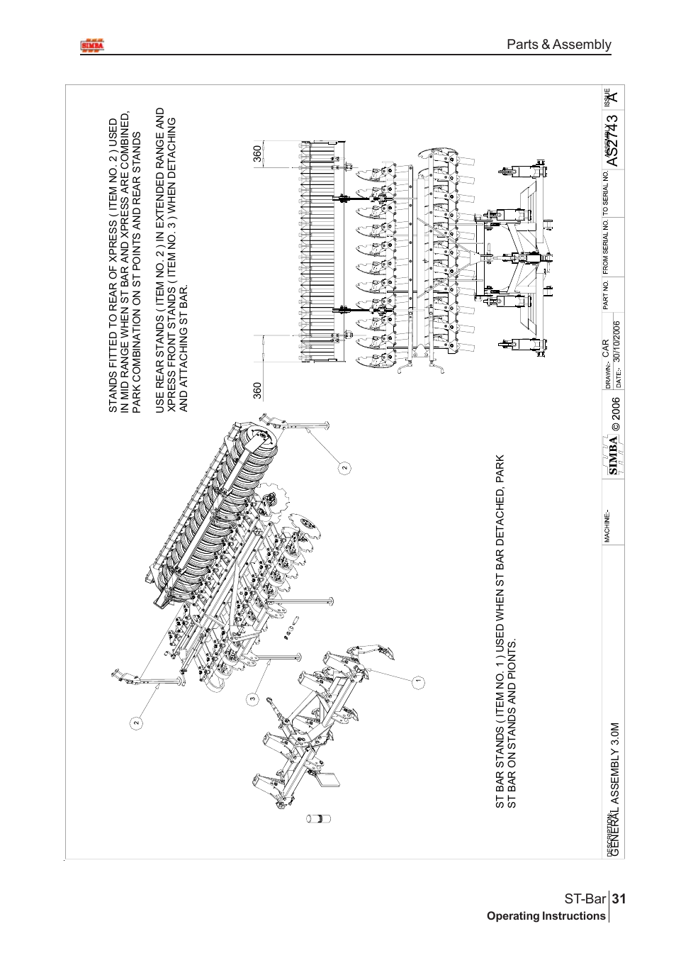 As 27 43, 31 st-bar, Parts & assembly | Great Plains P15126 Serial No 12724 User Manual | Page 31 / 34