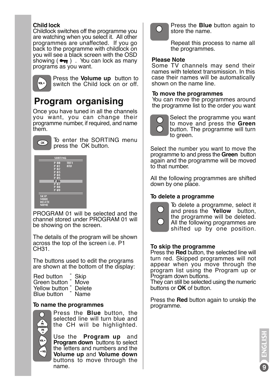 Program organising | Beko tr7854070200 User Manual | Page 10 / 17