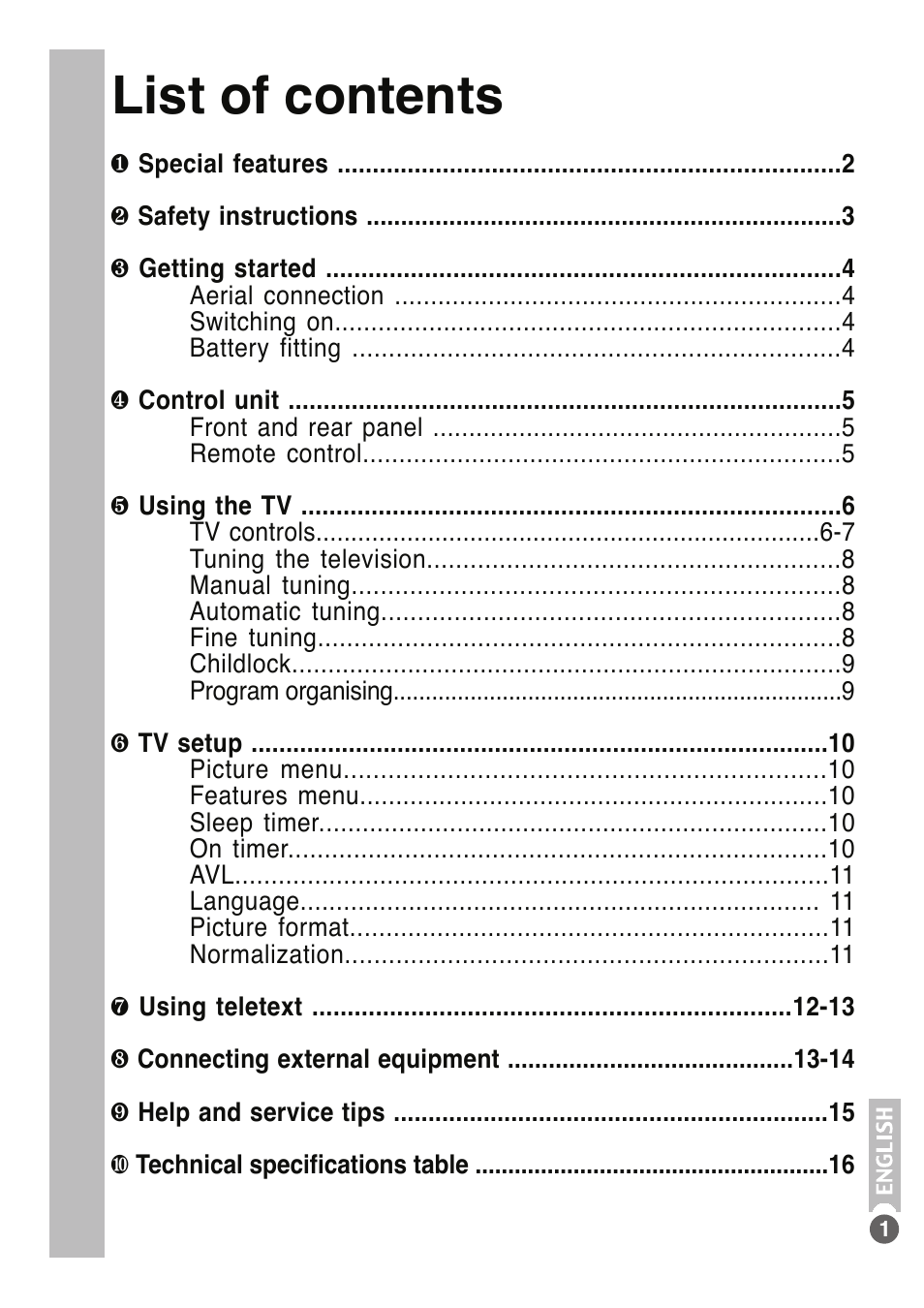 List of contents | Beko tr7854070200 User Manual | Page 2 / 17