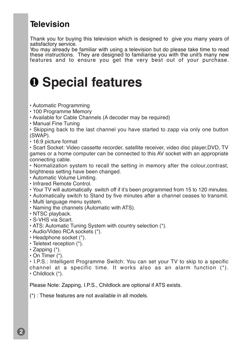 Special features | Beko tr7854070200 User Manual | Page 3 / 17