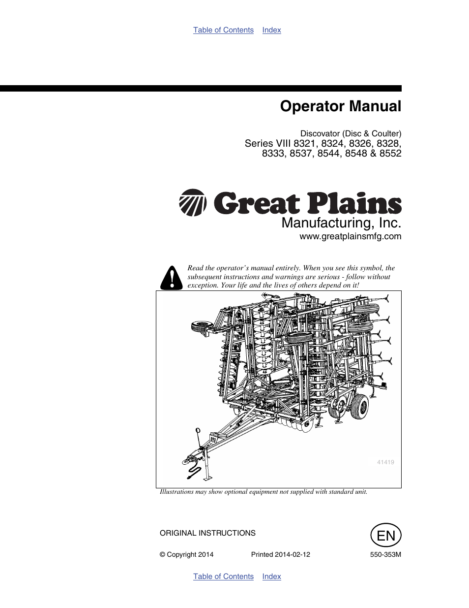 Great Plains DVN8552 Operator Manual User Manual | 38 pages
