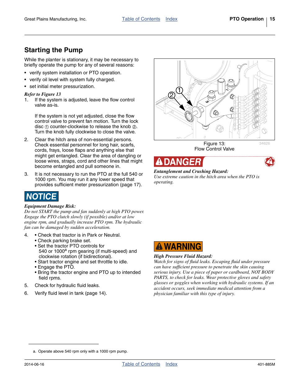 Starting the pump | Great Plains PTO Kits Single-Section User Manual | Page 19 / 82