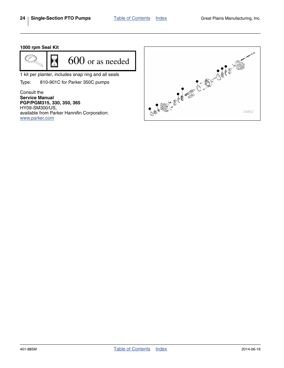 1000 rpm seal kit, Or as needed | Great Plains PTO Kits Single-Section User Manual | Page 28 / 82