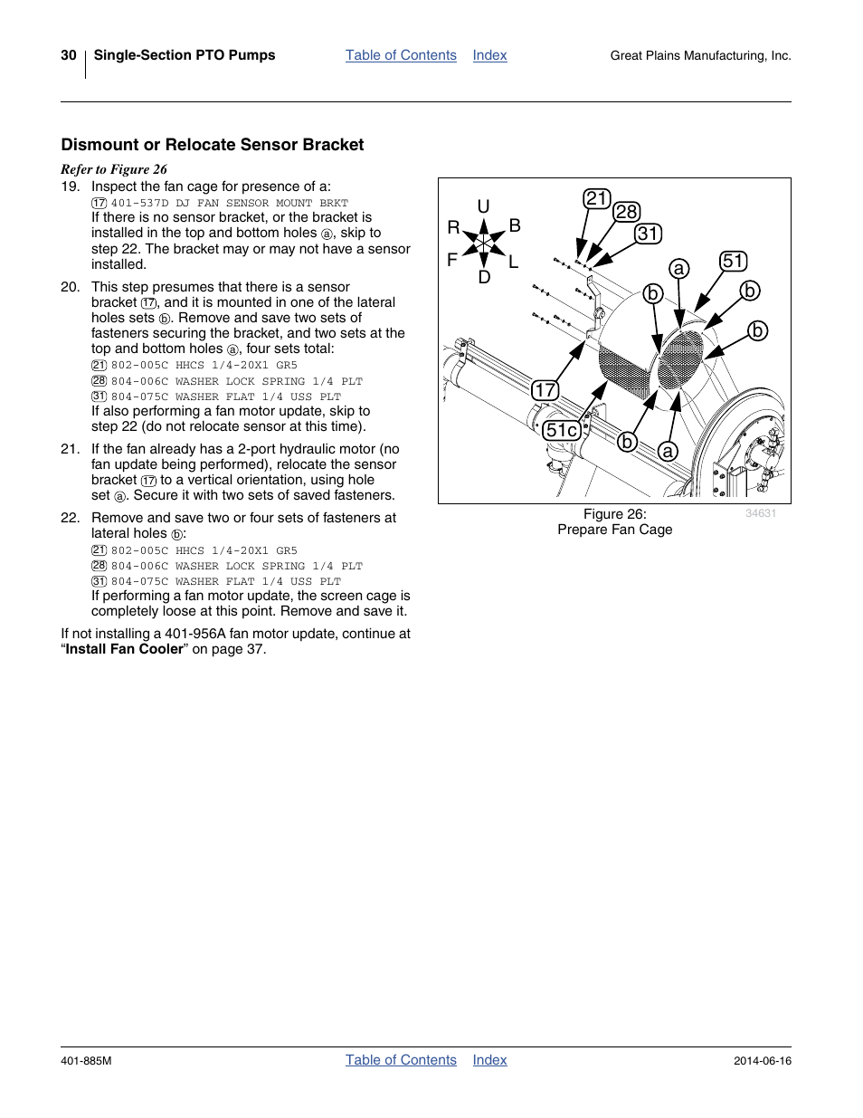 Dismount or relocate sensor bracket | Great Plains PTO Kits Single-Section User Manual | Page 34 / 82