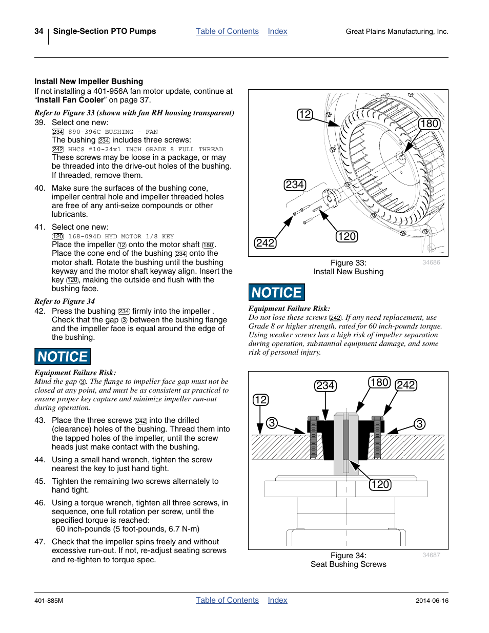 Install new impeller bushing | Great Plains PTO Kits Single-Section User Manual | Page 38 / 82