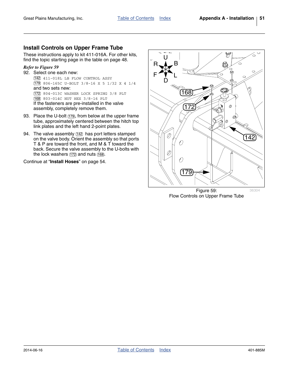 Install controls on upper frame tube | Great Plains PTO Kits Single-Section User Manual | Page 55 / 82