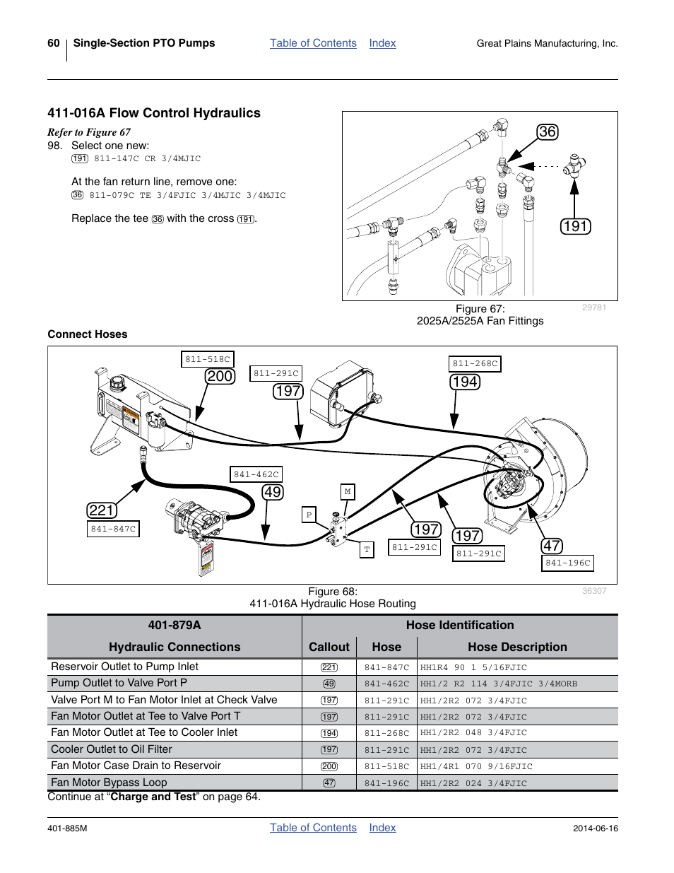 016a flow control hydraulics, Connect hoses | Great Plains PTO Kits Single-Section User Manual | Page 64 / 82