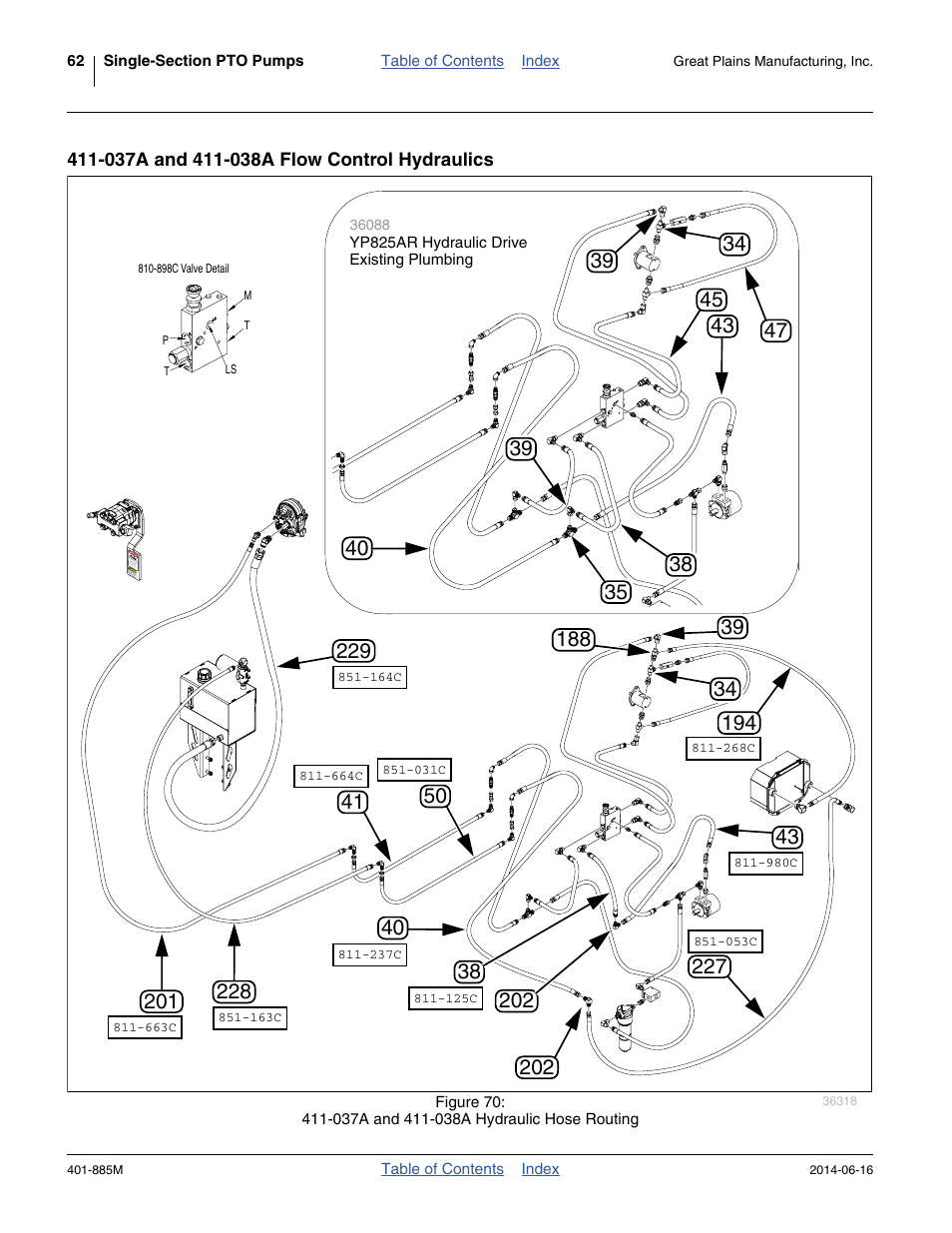 037a and 411-038a flow control hydraulics | Great Plains PTO Kits Single-Section User Manual | Page 66 / 82