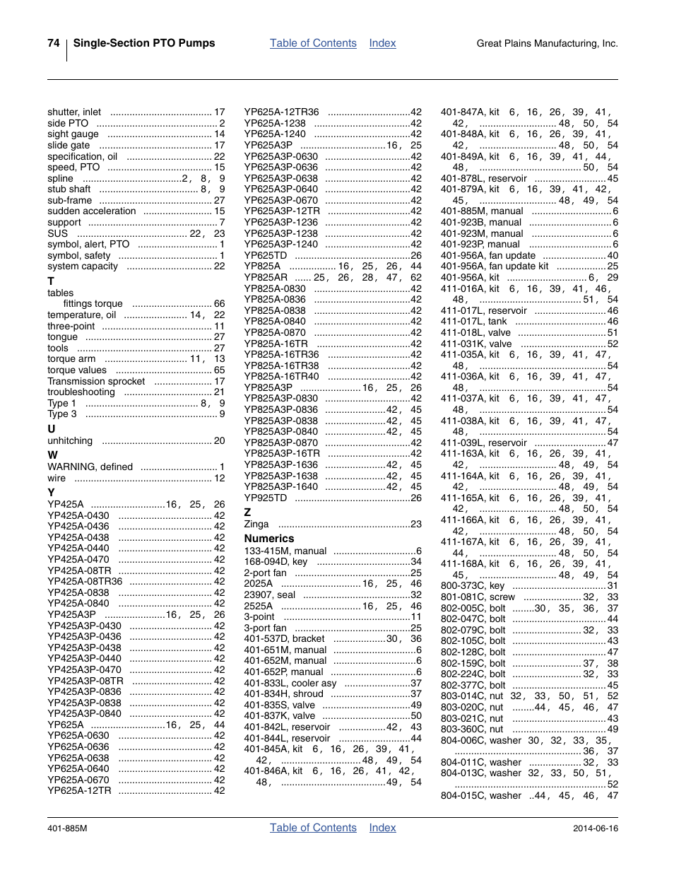 Great Plains PTO Kits Single-Section User Manual | Page 78 / 82