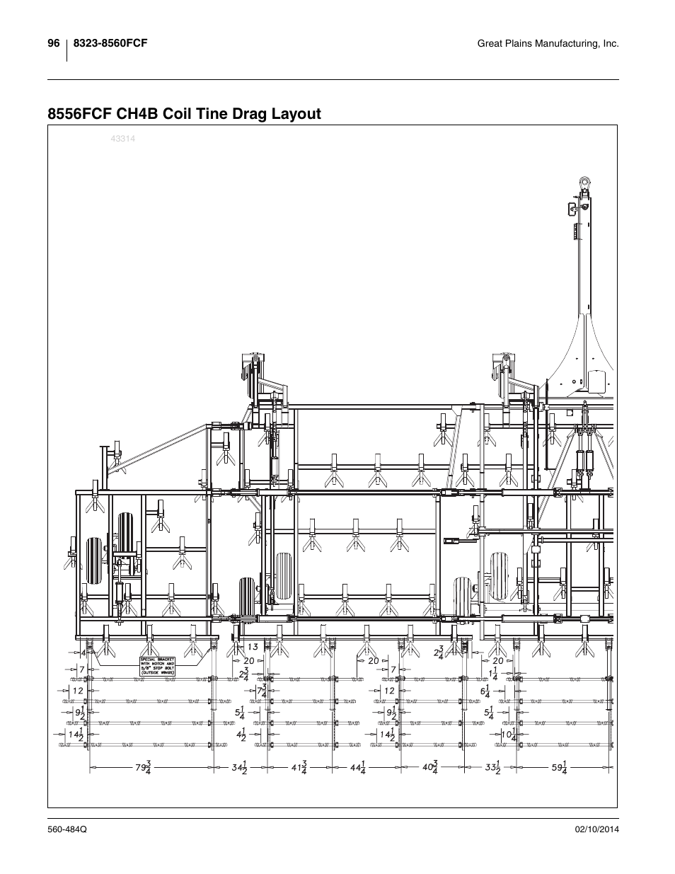 8556fcf ch4b coil tine drag layout | Great Plains 8560 FCF Predelivery Manual User Manual | Page 100 / 124