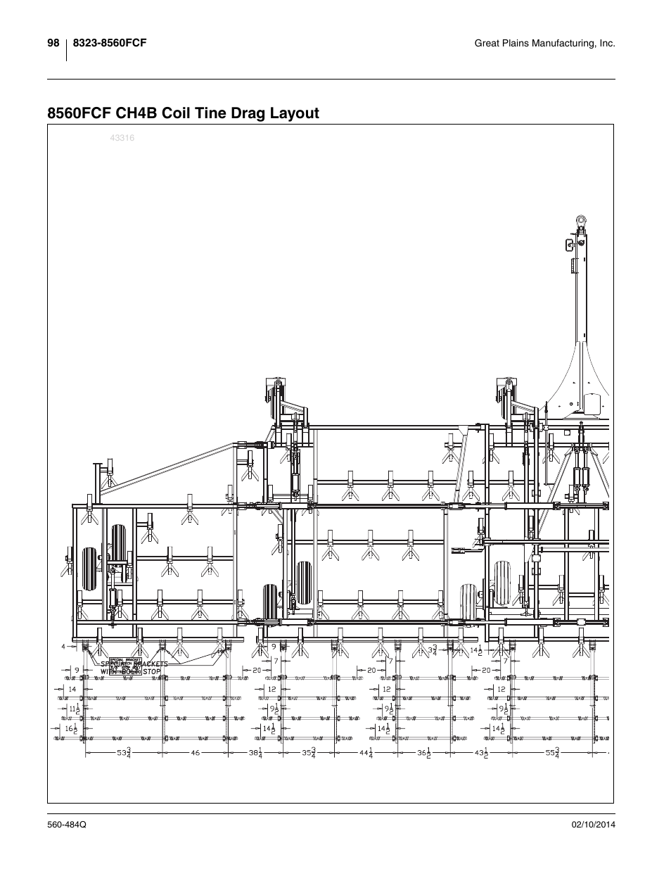 8560fcf ch4b coil tine drag layout | Great Plains 8560 FCF Predelivery Manual User Manual | Page 102 / 124