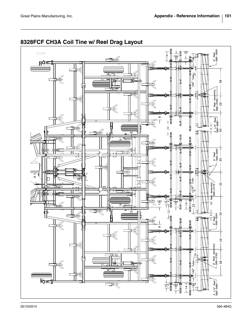 8328fcf ch3a coil tine w/ reel drag layout | Great Plains 8560 FCF Predelivery Manual User Manual | Page 105 / 124