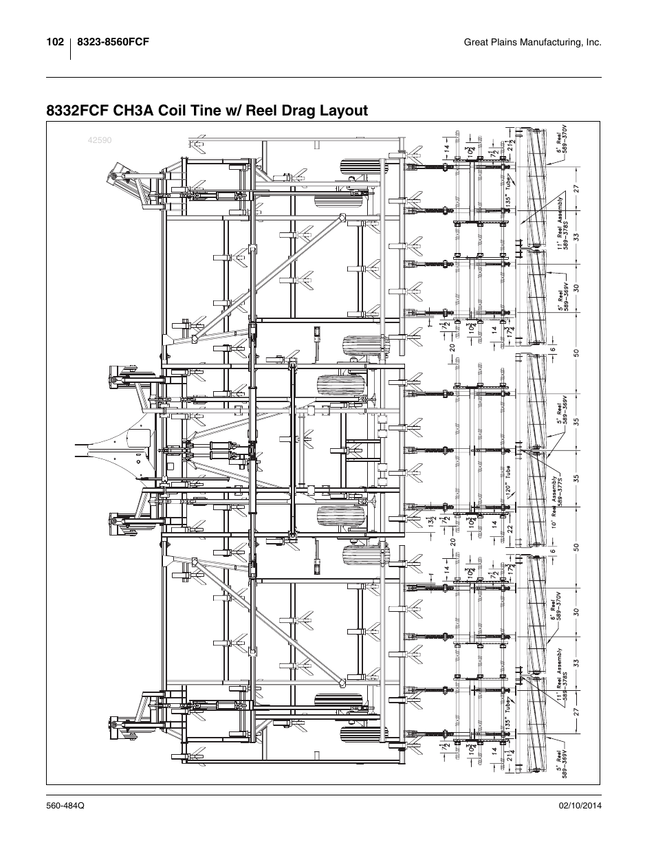 8332fcf ch3a coil tine w/ reel drag layout | Great Plains 8560 FCF Predelivery Manual User Manual | Page 106 / 124