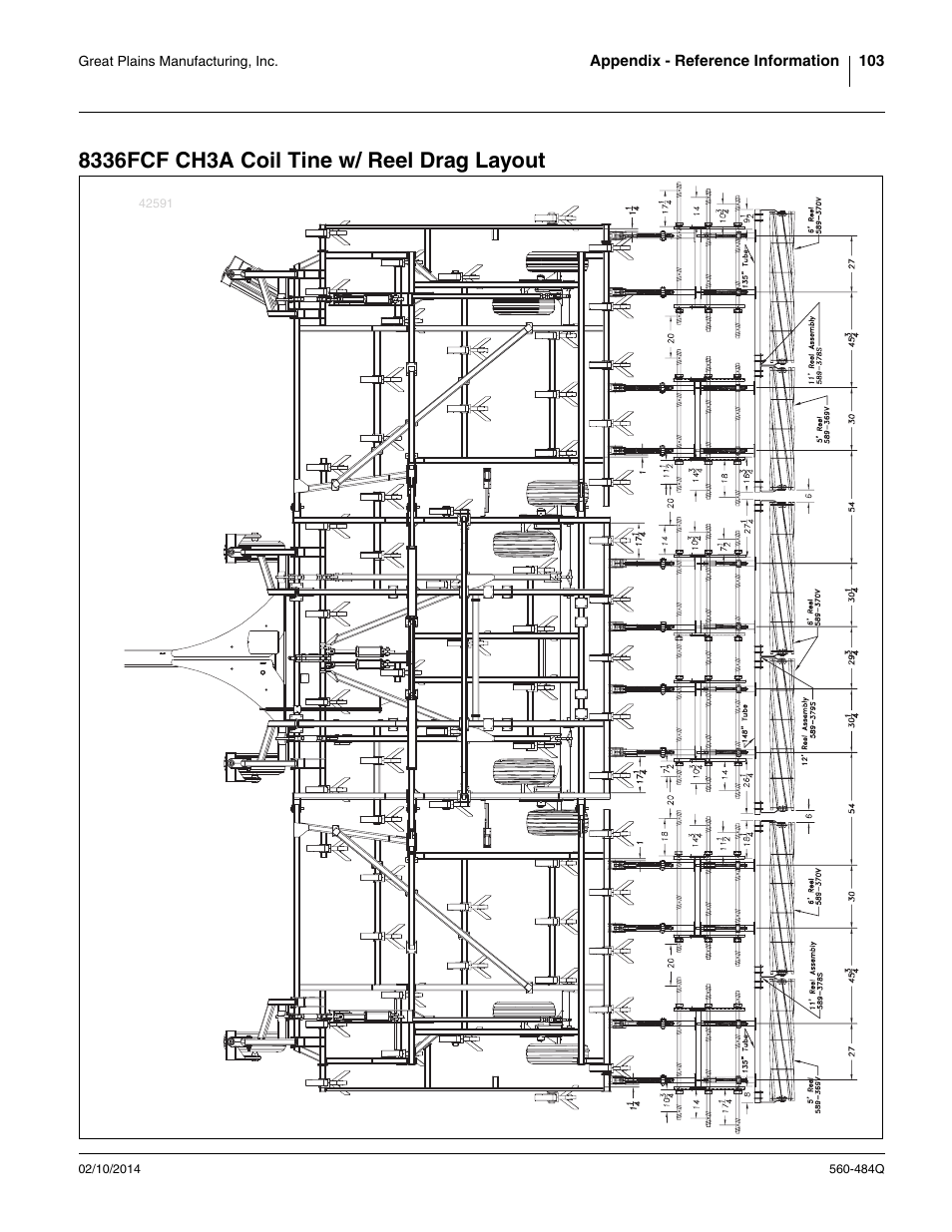 8336fcf ch3a coil tine w/ reel drag layout | Great Plains 8560 FCF Predelivery Manual User Manual | Page 107 / 124