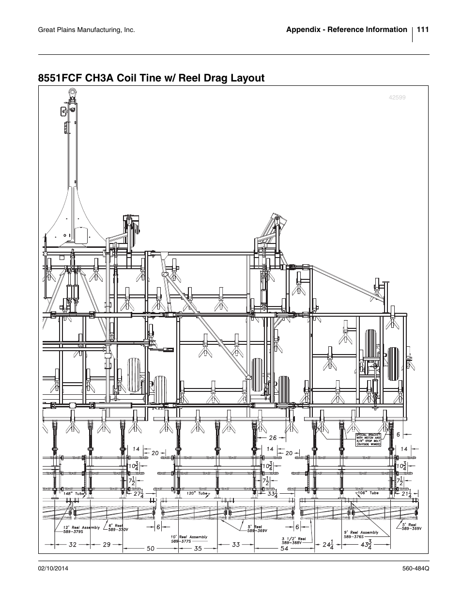 8551fcf ch3a coil tine w/ reel drag layout | Great Plains 8560 FCF Predelivery Manual User Manual | Page 115 / 124