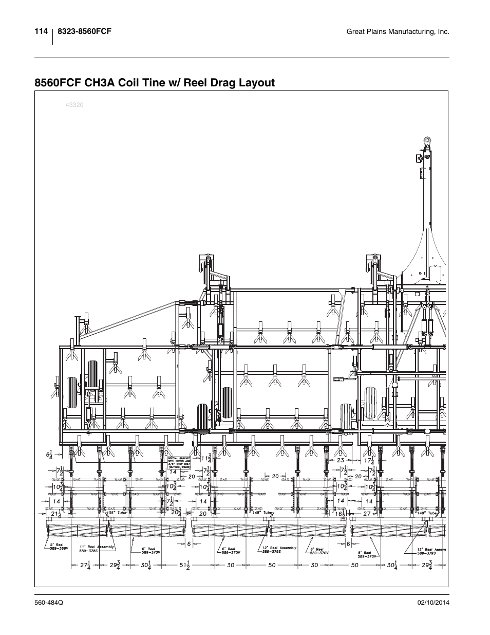 8560fcf ch3a coil tine w/ reel drag layout | Great Plains 8560 FCF Predelivery Manual User Manual | Page 118 / 124