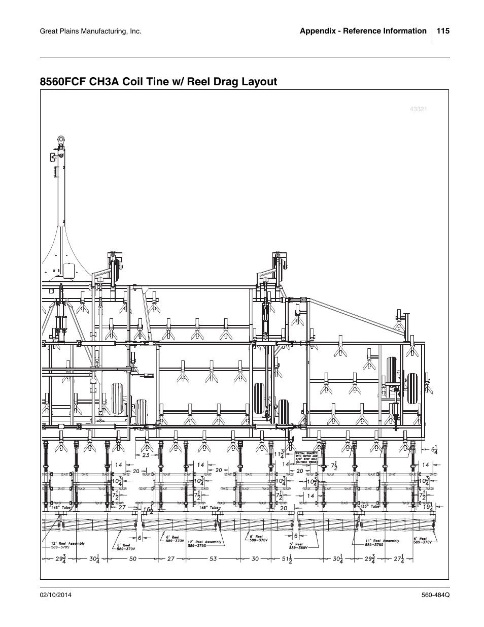 8560fcf ch3a coil tine w/ reel drag layout | Great Plains 8560 FCF Predelivery Manual User Manual | Page 119 / 124