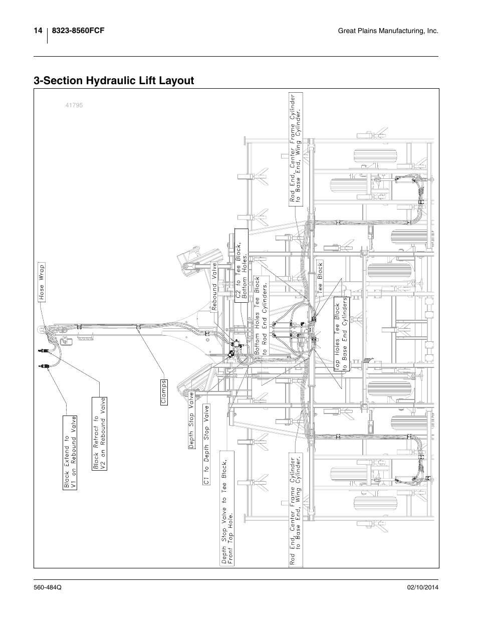 Section hydraulic lift layout | Great Plains 8560 FCF Predelivery Manual User Manual | Page 18 / 124