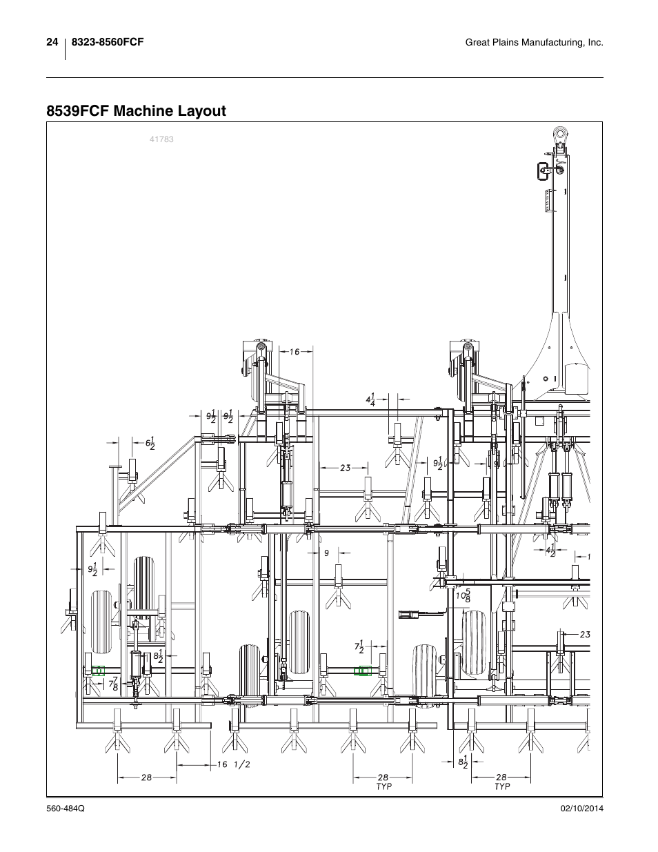 8539fcf machine layout | Great Plains 8560 FCF Predelivery Manual User Manual | Page 28 / 124