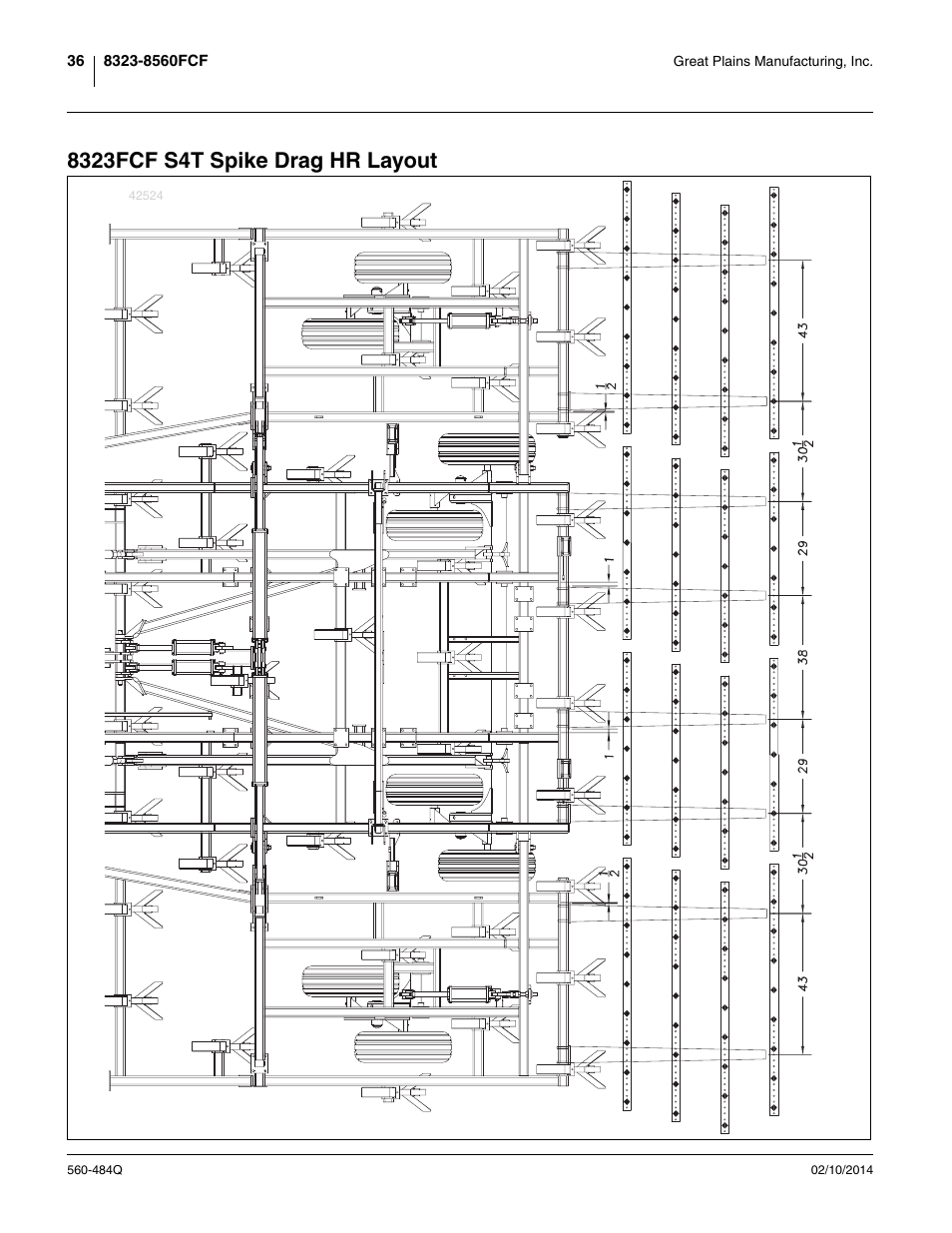 8323fcf s4t spike drag hr layout | Great Plains 8560 FCF Predelivery Manual User Manual | Page 40 / 124