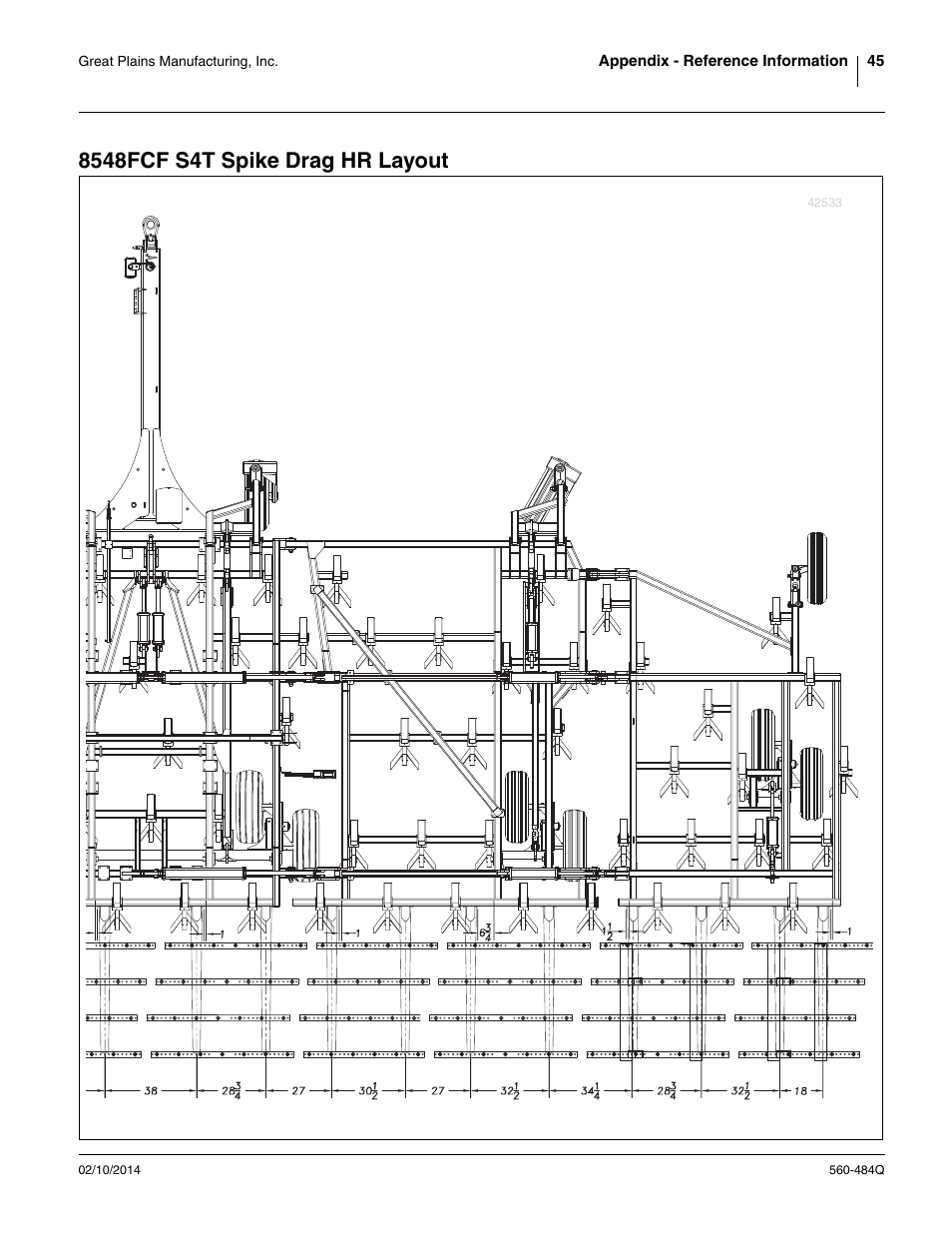8548fcf s4t spike drag hr layout | Great Plains 8560 FCF Predelivery Manual User Manual | Page 49 / 124