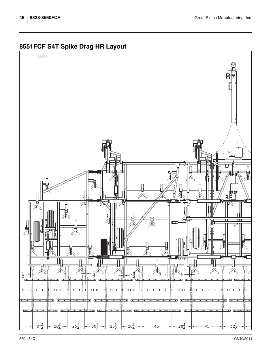 8551fcf s4t spike drag hr layout | Great Plains 8560 FCF Predelivery Manual User Manual | Page 50 / 124