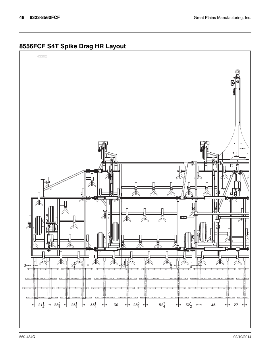 8556fcf s4t spike drag hr layout | Great Plains 8560 FCF Predelivery Manual User Manual | Page 52 / 124