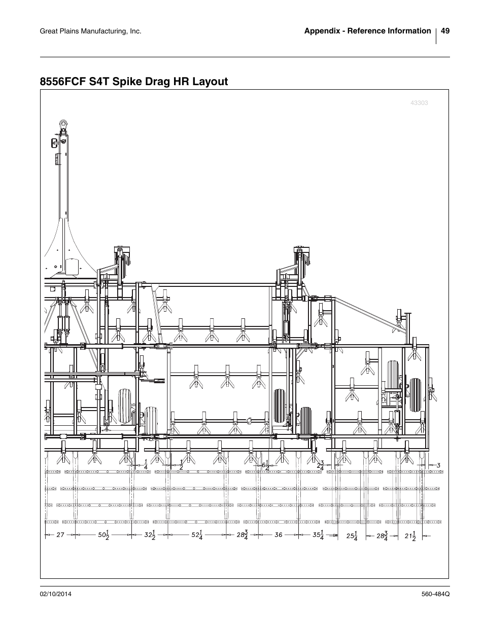 8556fcf s4t spike drag hr layout | Great Plains 8560 FCF Predelivery Manual User Manual | Page 53 / 124