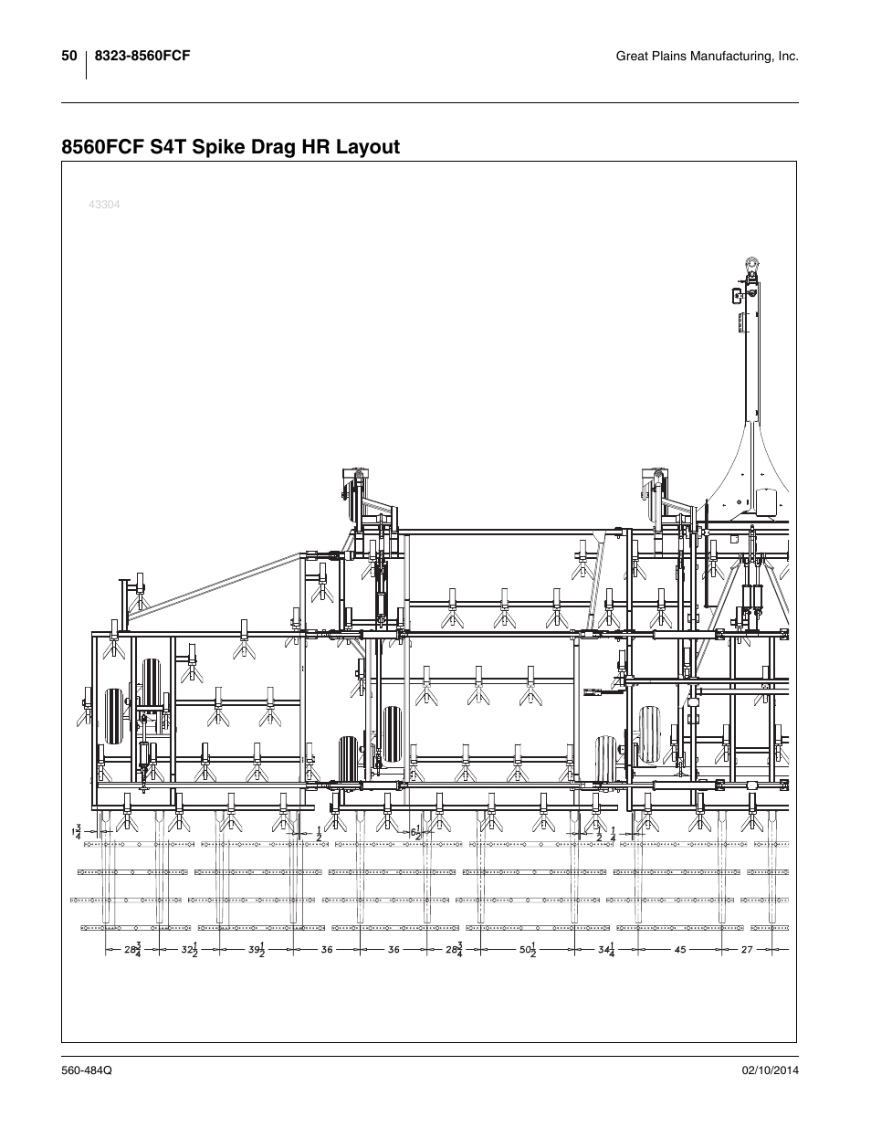 8560fcf s4t spike drag hr layout | Great Plains 8560 FCF Predelivery Manual User Manual | Page 54 / 124