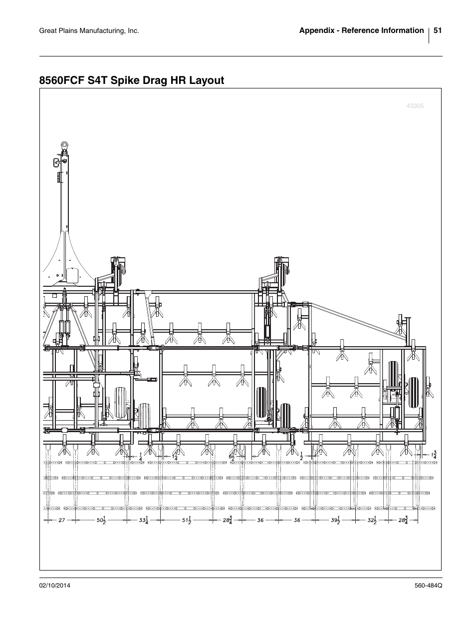 8560fcf s4t spike drag hr layout | Great Plains 8560 FCF Predelivery Manual User Manual | Page 55 / 124