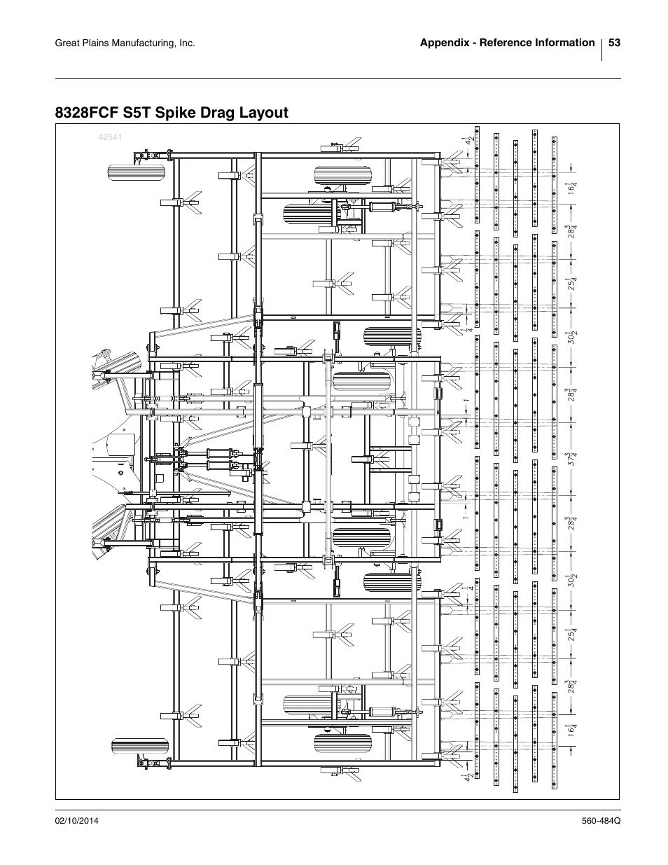 8328fcf s5t spike drag layout | Great Plains 8560 FCF Predelivery Manual User Manual | Page 57 / 124