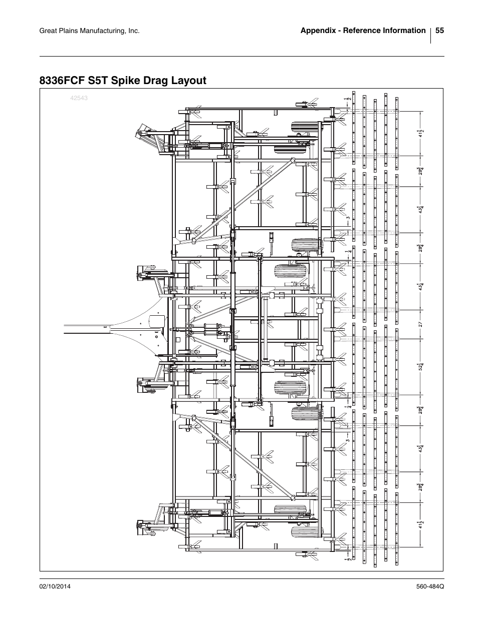 8336fcf s5t spike drag layout | Great Plains 8560 FCF Predelivery Manual User Manual | Page 59 / 124
