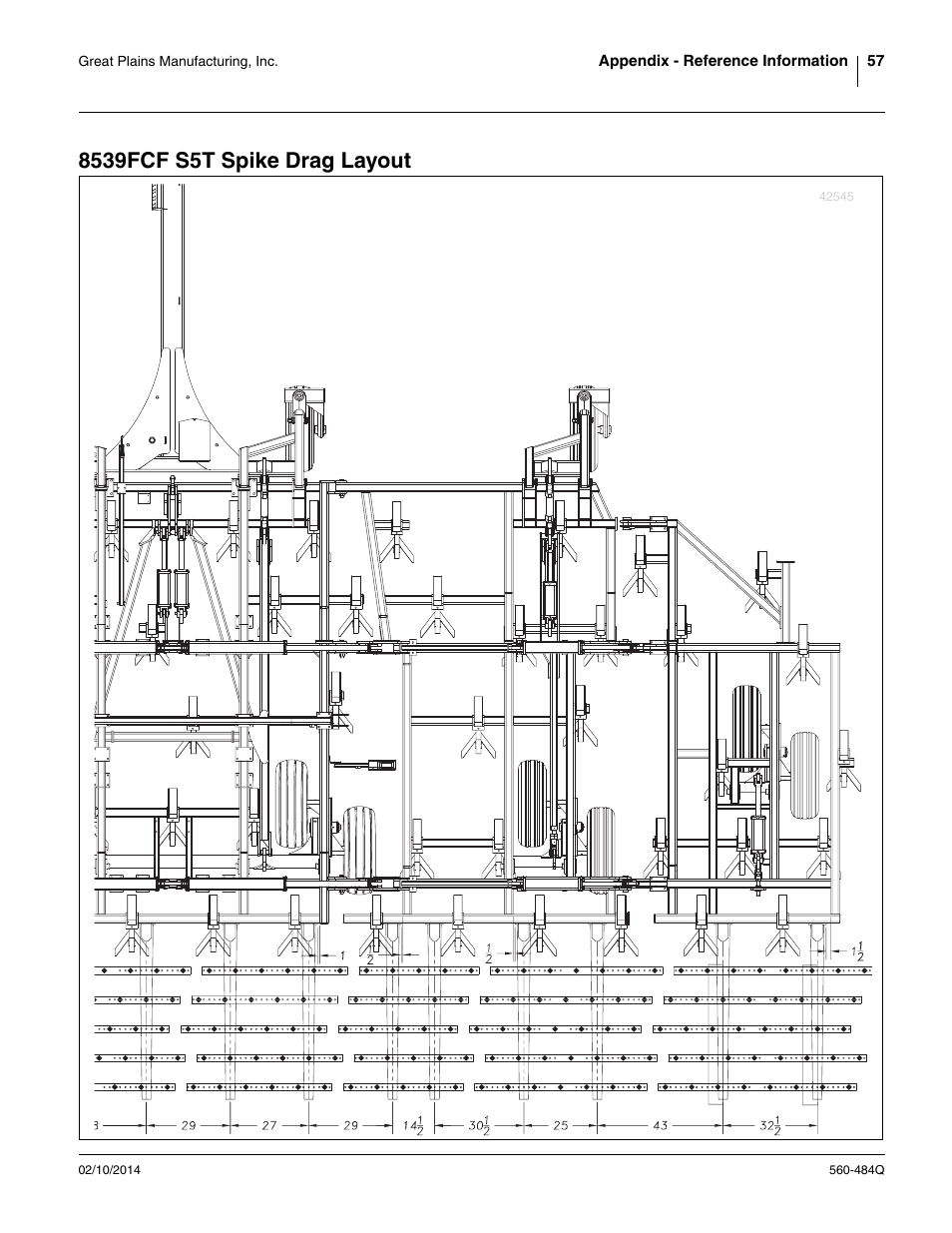 8539fcf s5t spike drag layout | Great Plains 8560 FCF Predelivery Manual User Manual | Page 61 / 124