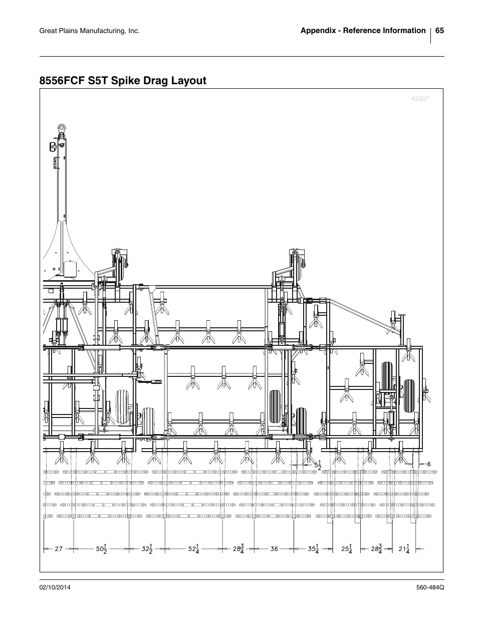 8556fcf s5t spike drag layout | Great Plains 8560 FCF Predelivery Manual User Manual | Page 69 / 124