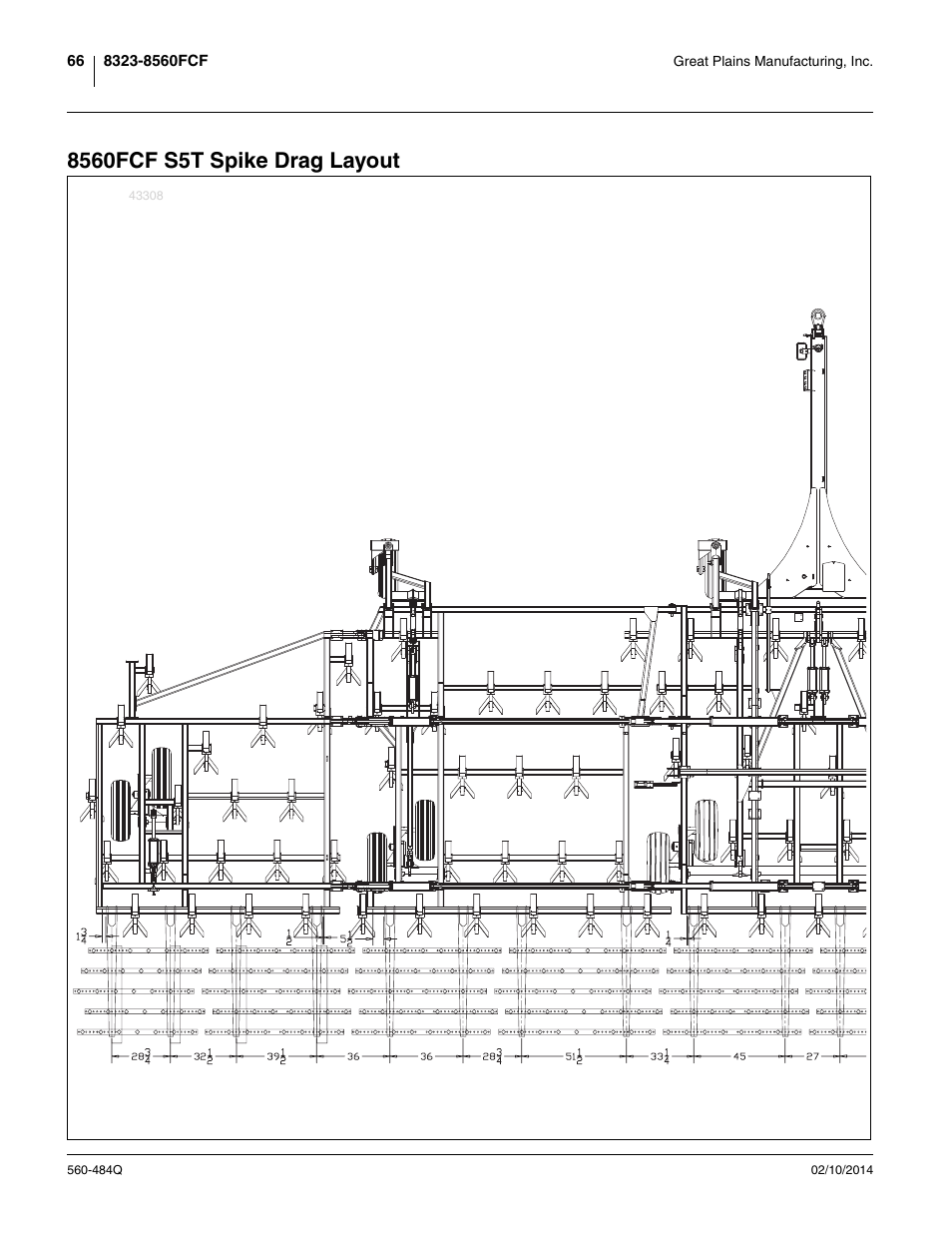 8560fcf s5t spike drag layout | Great Plains 8560 FCF Predelivery Manual User Manual | Page 70 / 124