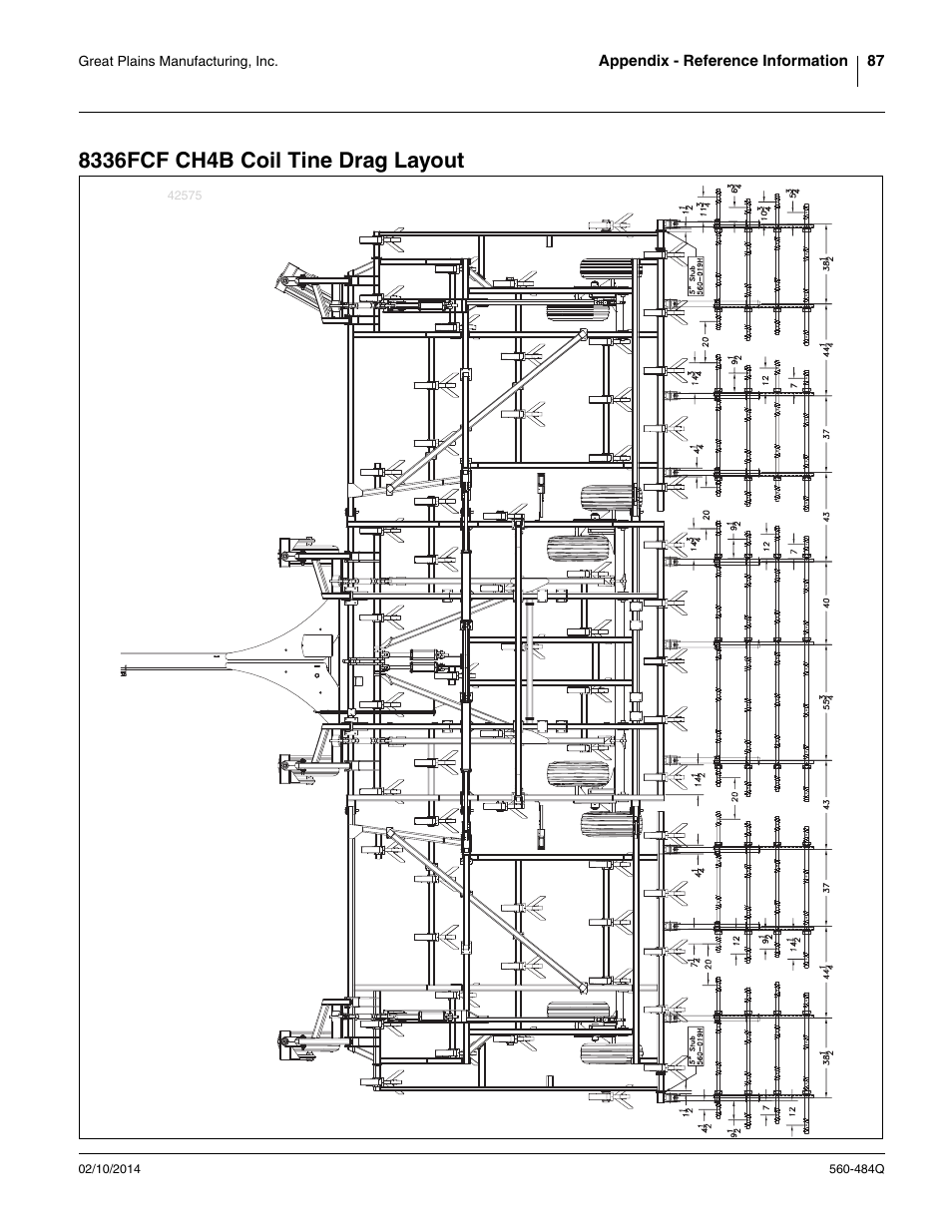 8336fcf ch4b coil tine drag layout | Great Plains 8560 FCF Predelivery Manual User Manual | Page 91 / 124