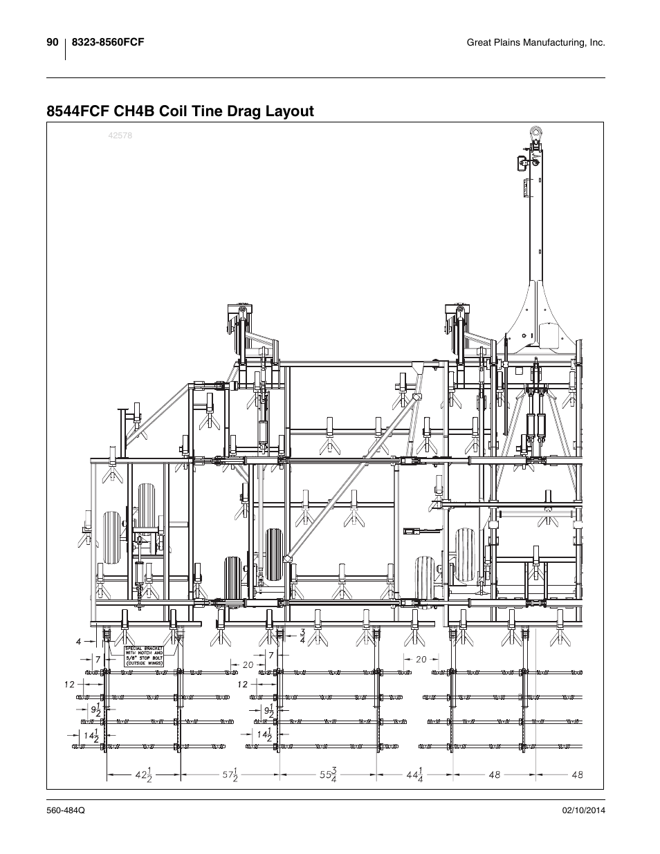 8544fcf ch4b coil tine drag layout | Great Plains 8560 FCF Predelivery Manual User Manual | Page 94 / 124