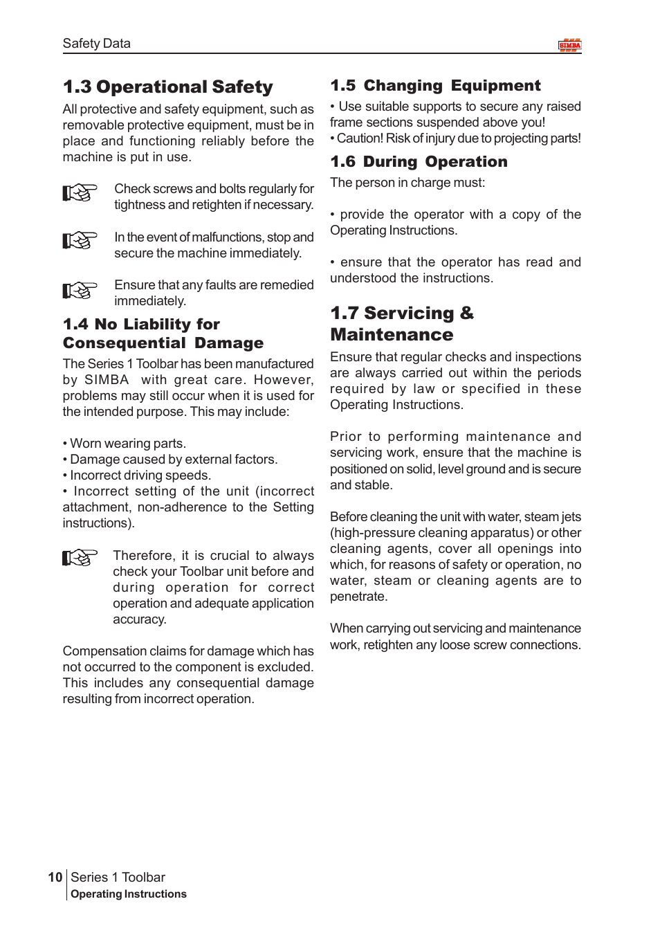 7 servicing & maintenance, 3 operational safety | Great Plains P13937 User Manual | Page 10 / 20