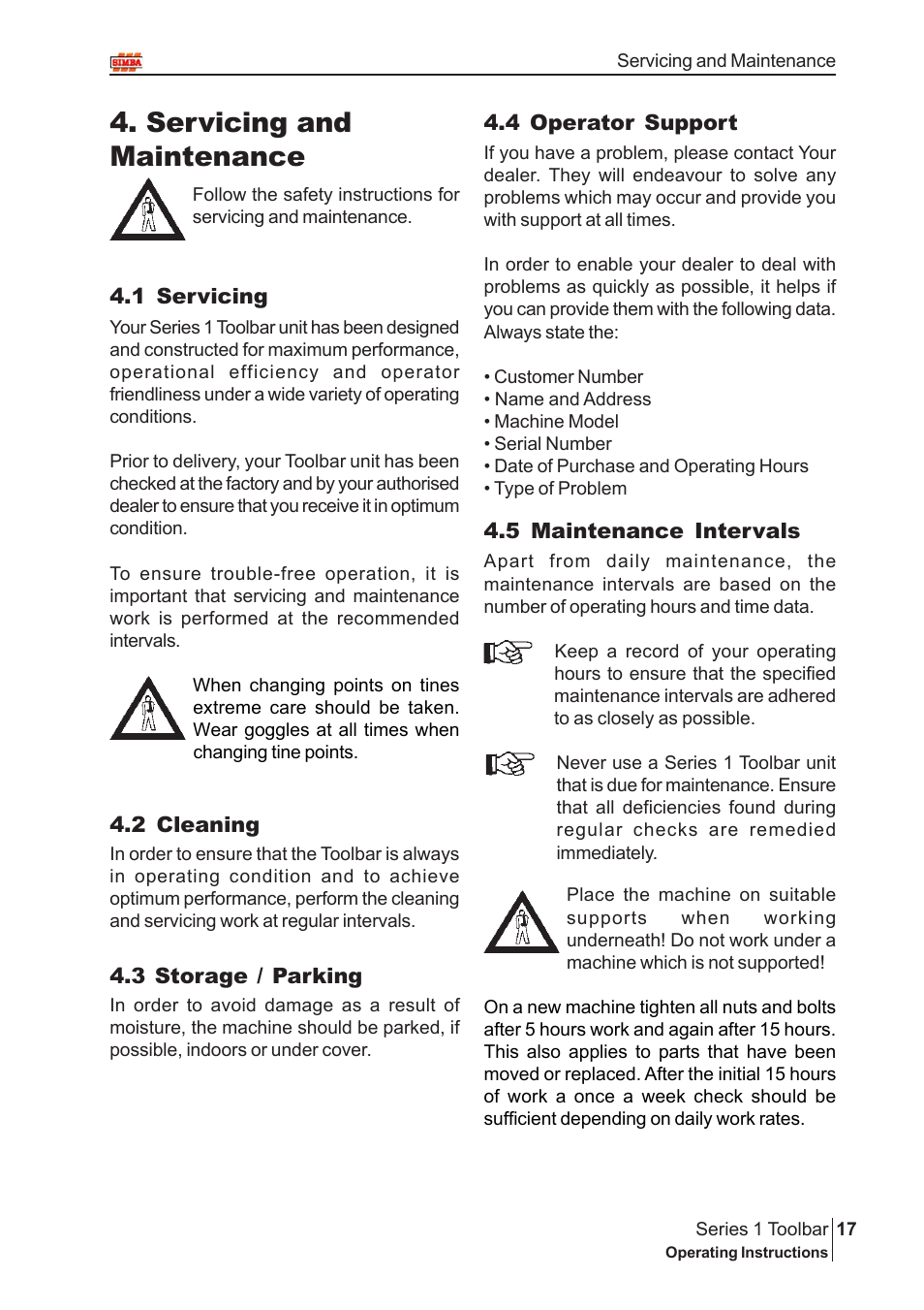 Servicing and maintenance | Great Plains P13937 User Manual | Page 17 / 20