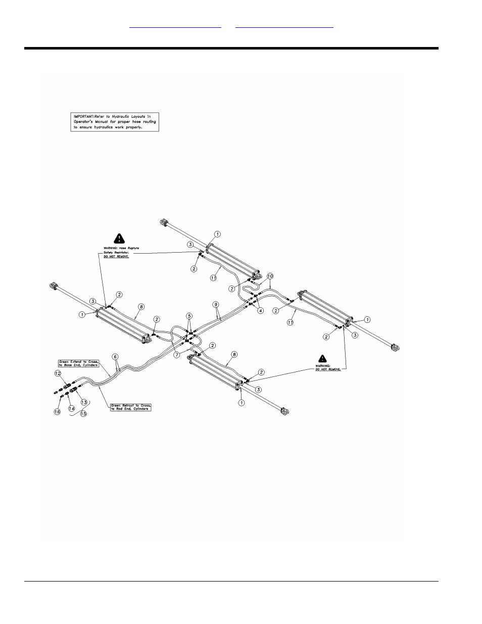 Hydraulic fold layout; 4330, 4333, 4336 | Great Plains 4336 DH Parts Manual User Manual | Page 60 / 114