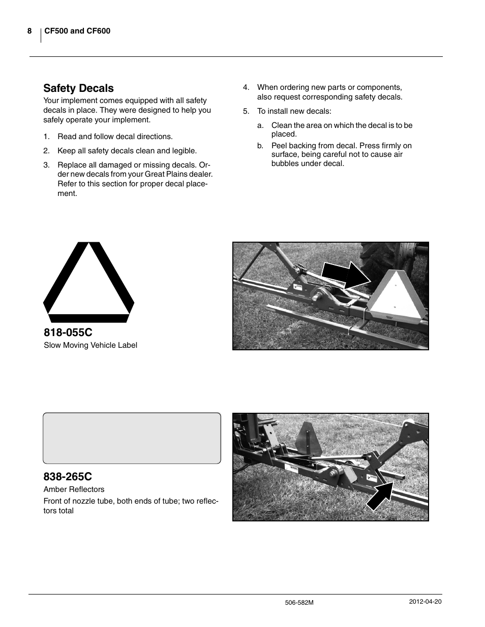 055c, Safety decals, 265c | Great Plains CF600 Operator Manual User Manual | Page 10 / 38