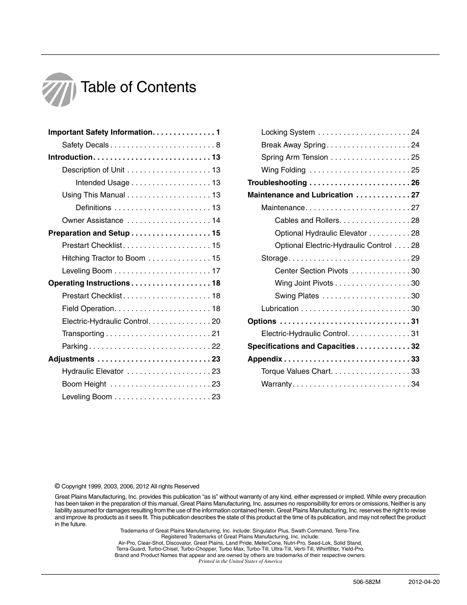 Great Plains CF600 Operator Manual User Manual | Page 2 / 38