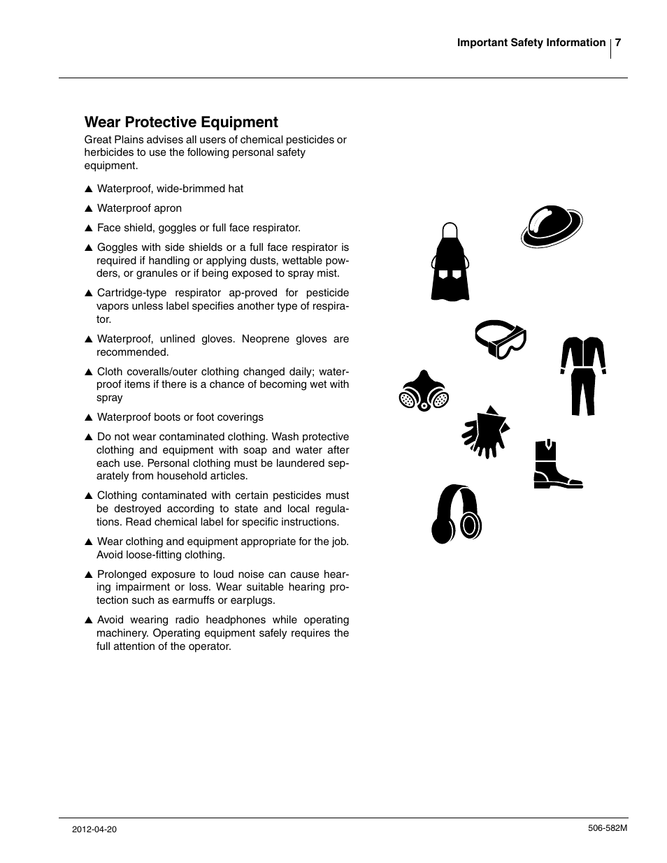 Wear protective equipment | Great Plains CF600 Operator Manual User Manual | Page 9 / 38