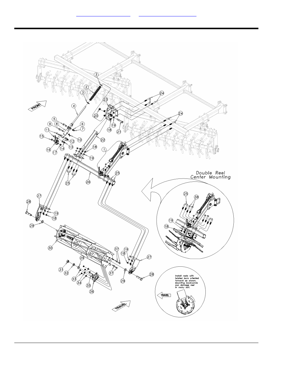Heavy reel following rolling harrow assembly (s/n, Gp-c3157h+) | Great Plains 4000TM Parts Manual User Manual | Page 86 / 106