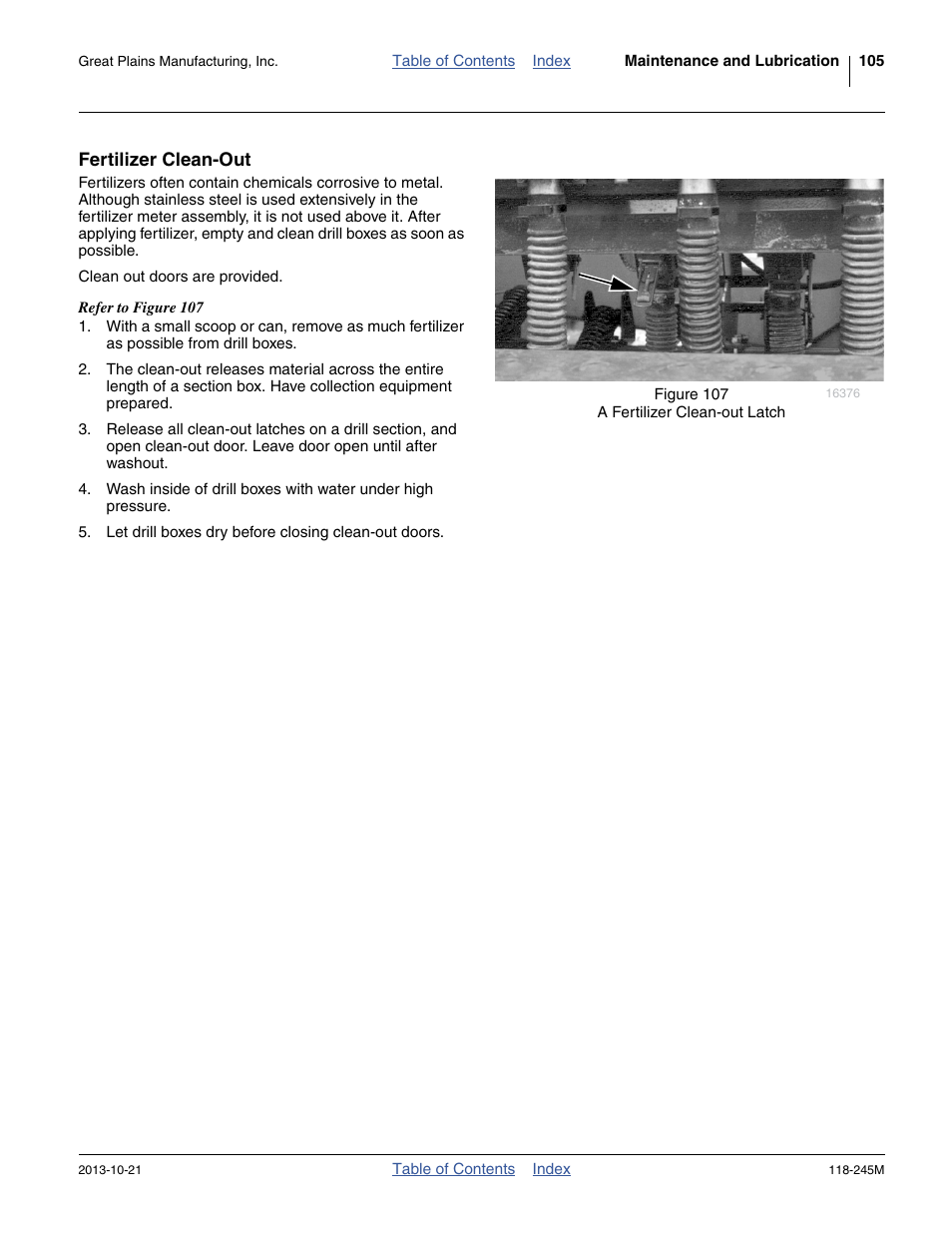 Fertilizer clean-out | Great Plains 2510HDP Operator Manual User Manual | Page 109 / 180
